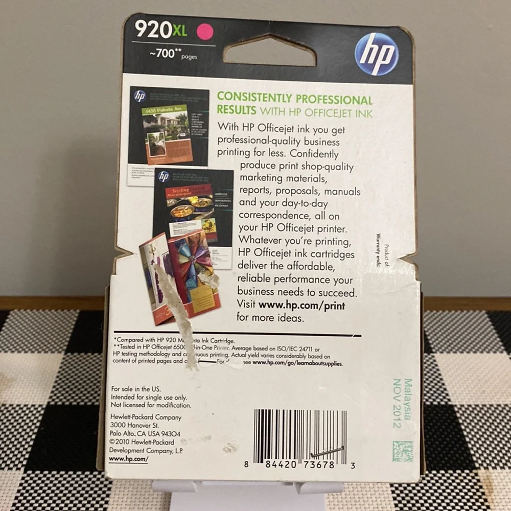 HP officejet 920 XL magenta color Exp Nov 2012